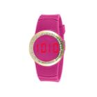 Tko Orlogi Womens Crystal-accent Pink Silicone Strap Touch Digital Sport Watch