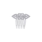 Diamonart Sterling Silver Cubic Zirconia Heart Hair Comb
