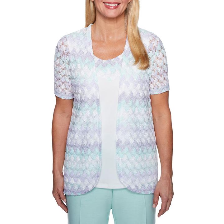 Alfred Dunner Roman Holiday Short Sleeve Crew Neck T-shirt-womens