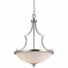 Wooten Heights 26.50 Inch Three Light Pendant Fixture In Brushed Steel