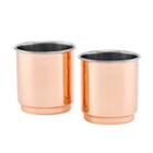 Old Dutch Two Ply Copper And Stainless Steel Whiskey Tumbler Plain Straight Sided Set Of 2