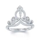 Enchanted Disney Fine Jewelry 1/6 C.t.t.w. Diamond Cinderella Ring In Sterling Silver