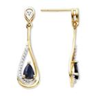 Blue Sapphire & Diamond-accent 10k Gold Earrings