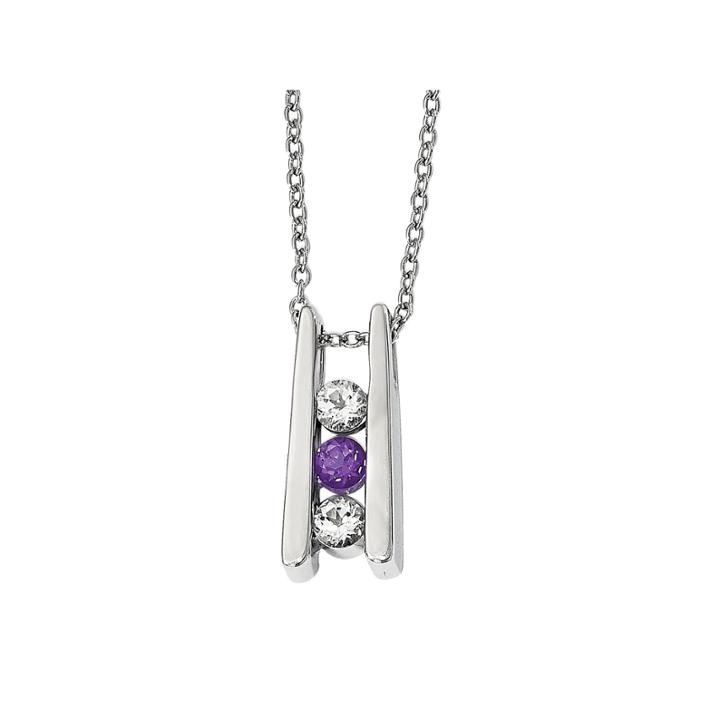 Survivor Collection Womens Purple Topaz Sterling Silver Pendant Necklace