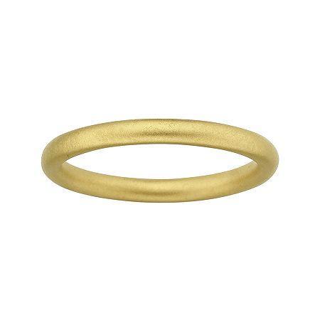 Personally Stackable 18k Yellow Gold Over Sterling Silver Satin Ring