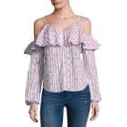 Belle + Sky Long Sleeve Round Neck Poplin Blouse