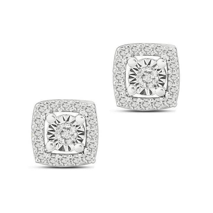 1/10 Ct. T.w. White Diamond Sterling Silver 5.4mm Stud Earrings