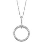 1/4 Ct. T.w. Diamond 10k White Gold Openwork Circle Pendant Necklace