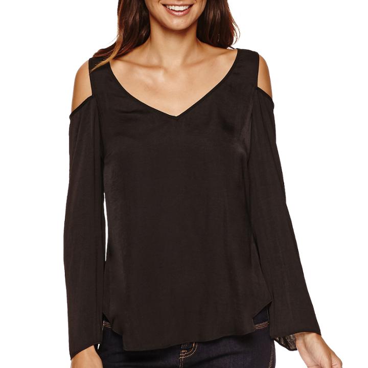 Bisou Bisou V-neck Cold Shoulder Top