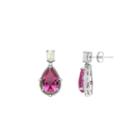 Diamond Accent Pink Sapphire Drop Earrings