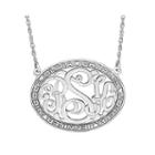 Personalized Sterling Silver Family Name And Monogram Necklace