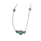 Arizona Stone Crackle Cab Silver-tone Necklace