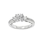 1 1/8 Ct. T.w. Diamond 14k White Gold 3-stone Engagement Ring
