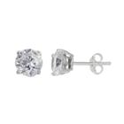 Silver Treasures Round Clear Diamond Accent Sterling Silver Stud Earrings