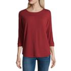 A.n.a 3/4 Sleeve Round Neck T-shirt-womens
