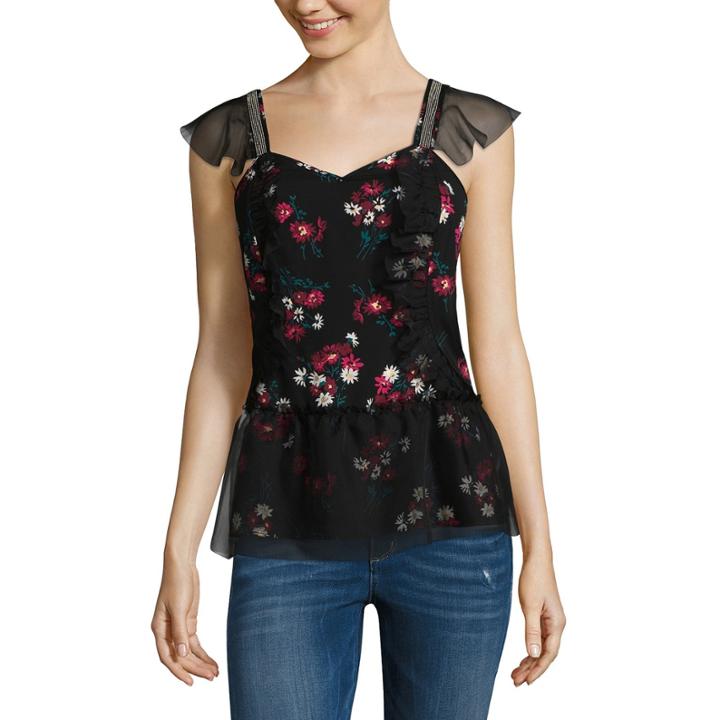 Libby Edelman Ruffle Peplum Top