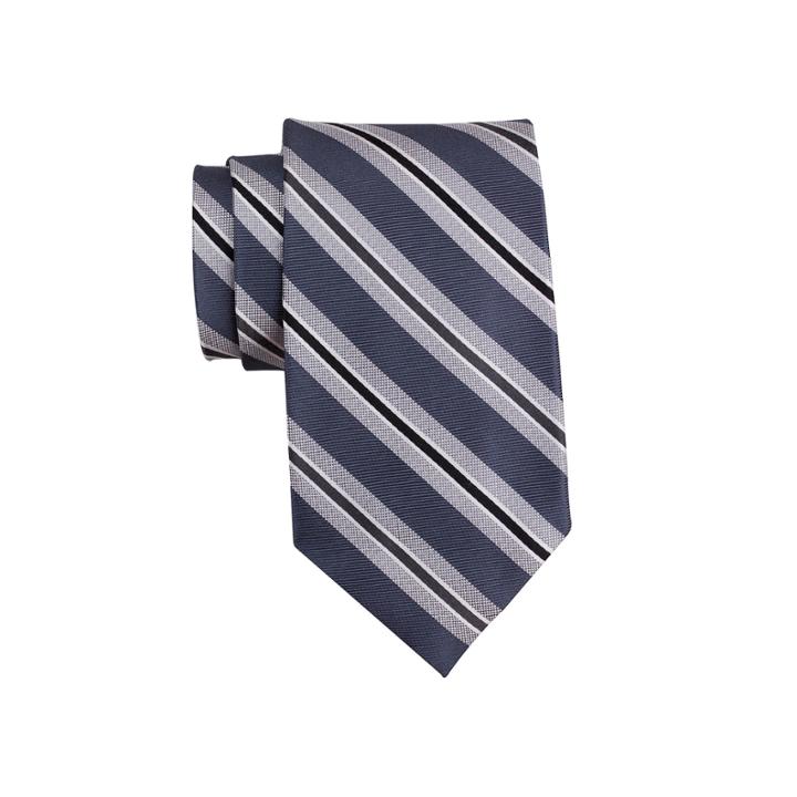 Collection By Michael Strahan Stripe Silk Tie - Extra Long