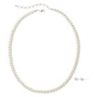 Vieste Silver-tone Pearlized Glass Bead Strand Necklace And Earring Set
