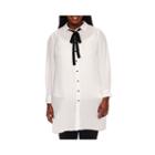 Decree Long-sleeve Bow Shirtdress - Juniors Plus