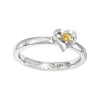 Personally Stackable Genuine Citrine Sterling Silver Heart Ring