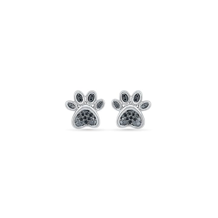 1/8 Ct. T.w. Round Black Diamond Sterling Silver Stud Earrings