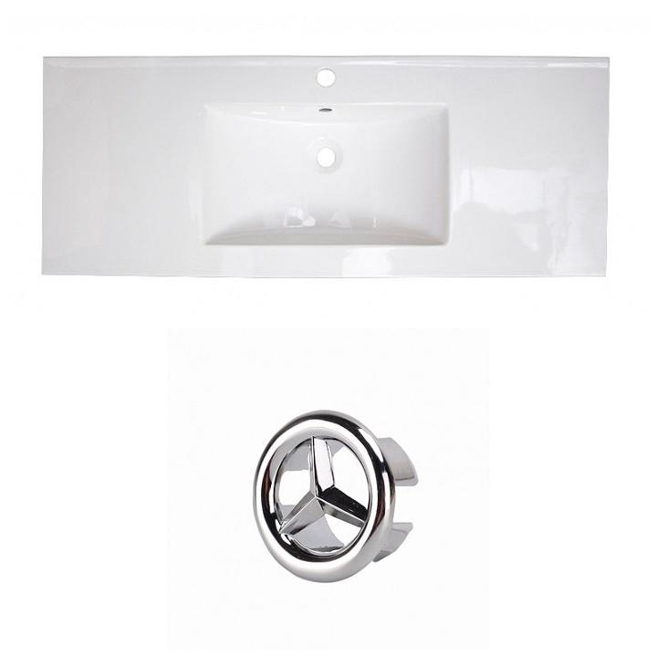 48.75-in. W 1 Hole Ceramic Top Set In White Color