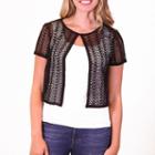 Nina Leonard Short Sleeve Crochet Bolero