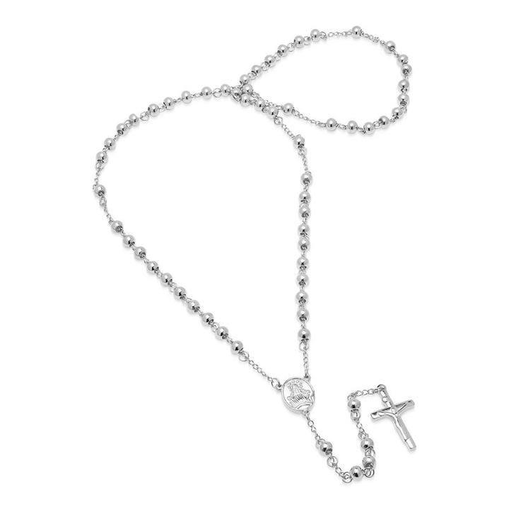 Steeltime Mens Stainless Steel Rosary Necklaces