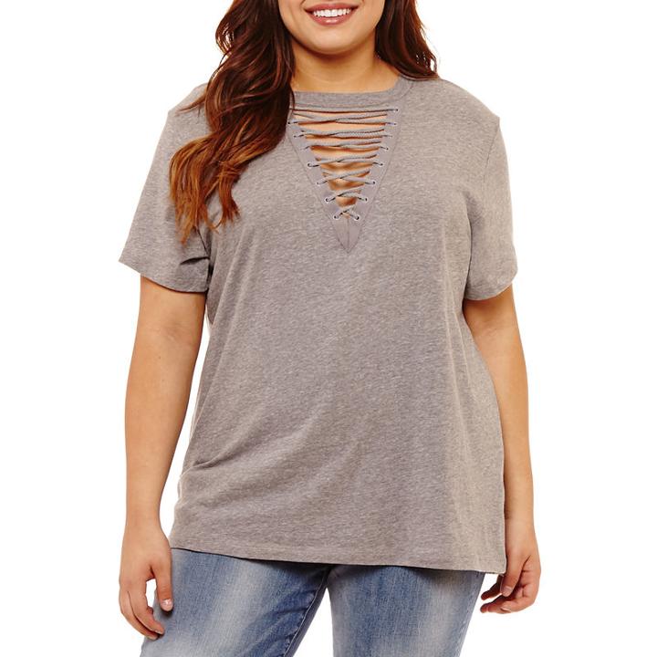 Lace Up Tee - Juniors Plus