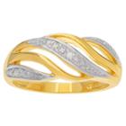 Womens Diamond Accent Genuine White Diamond 14k Gold Over Silver Cocktail Ring
