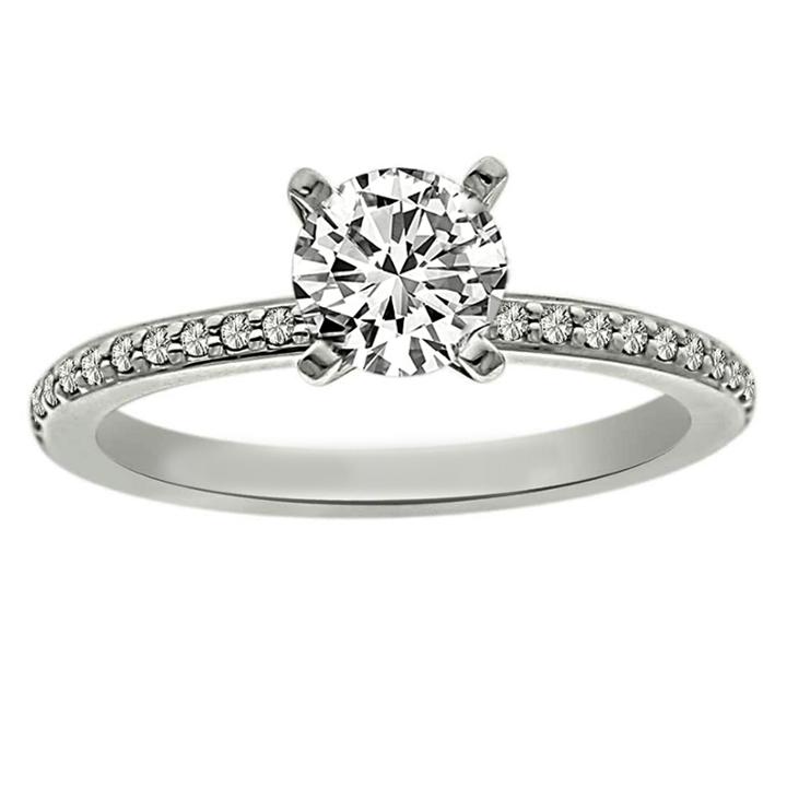 Womens 5/8 Ct. T.w. Genuine Round White Diamond Platinum Solitaire Ring