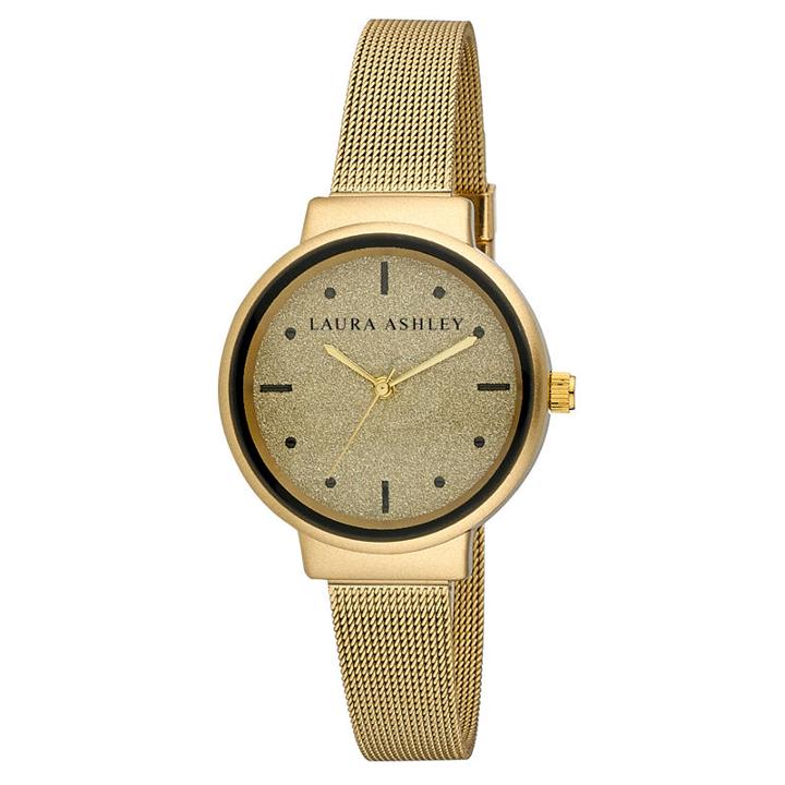 Laura Ashley Womens Gold Tone Strap Watch-la31041yg