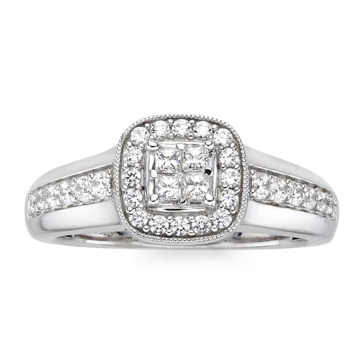 I Said Yes&trade; 1/2 Ct. T.w. Diamond & Lab-created Blue Sapphire Milgrain Ring