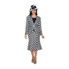 Giovanna Collection Women's 3-piece Polka Dots Brocade Skirt Suit - Plus