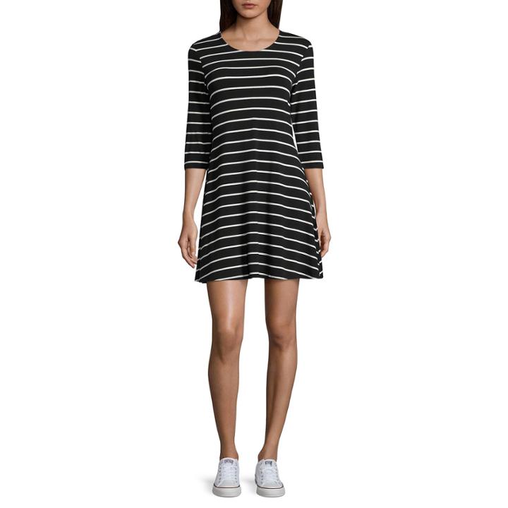 Arizona 3/4 Sleeve Swing Dresses-juniors