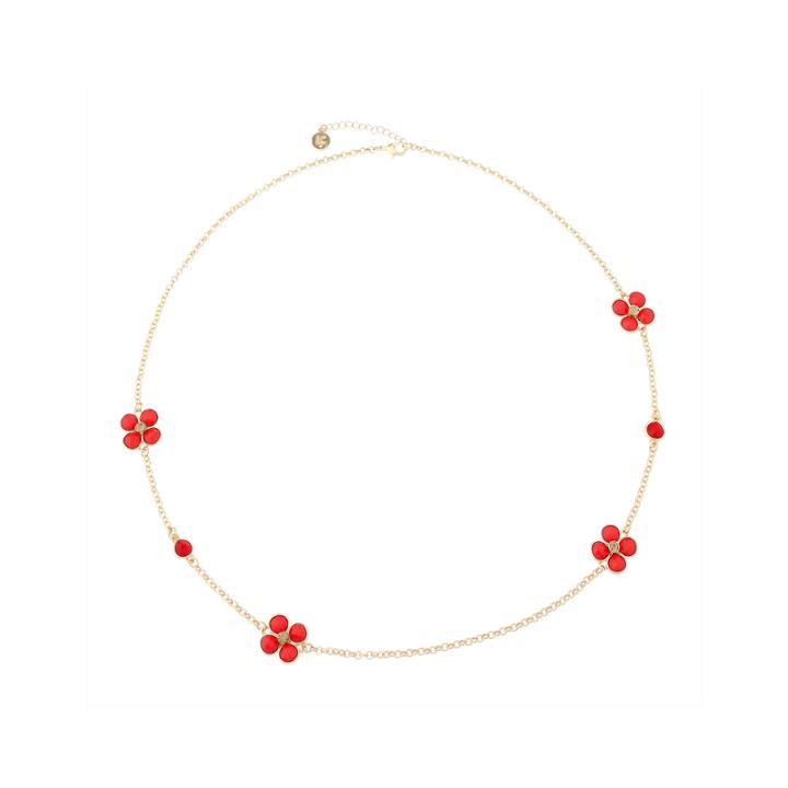 Liz Claiborne Orange Stone Long Station Gold-tone Necklace