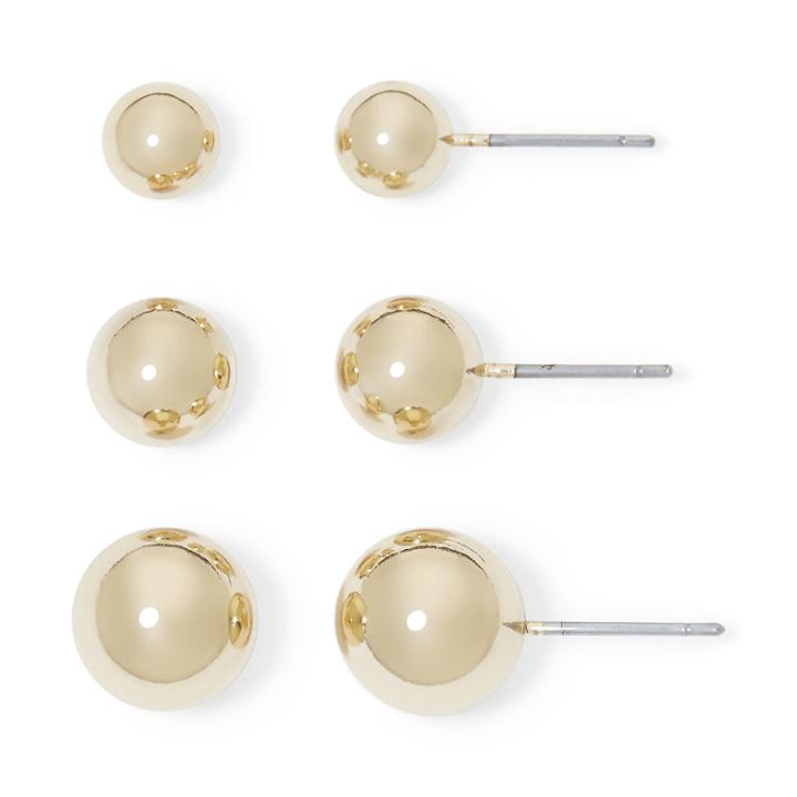 Monet Gold-tone Ball 3-pr. Earring Set