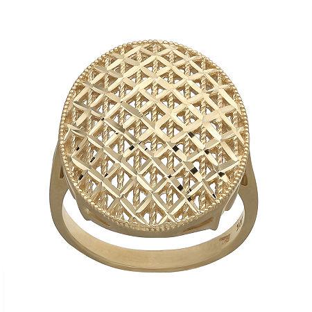 14k Yellow Gold Oval Mesh Ring