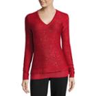 Liz Claiborne Long Sleeve U Neck Pullover Sweater