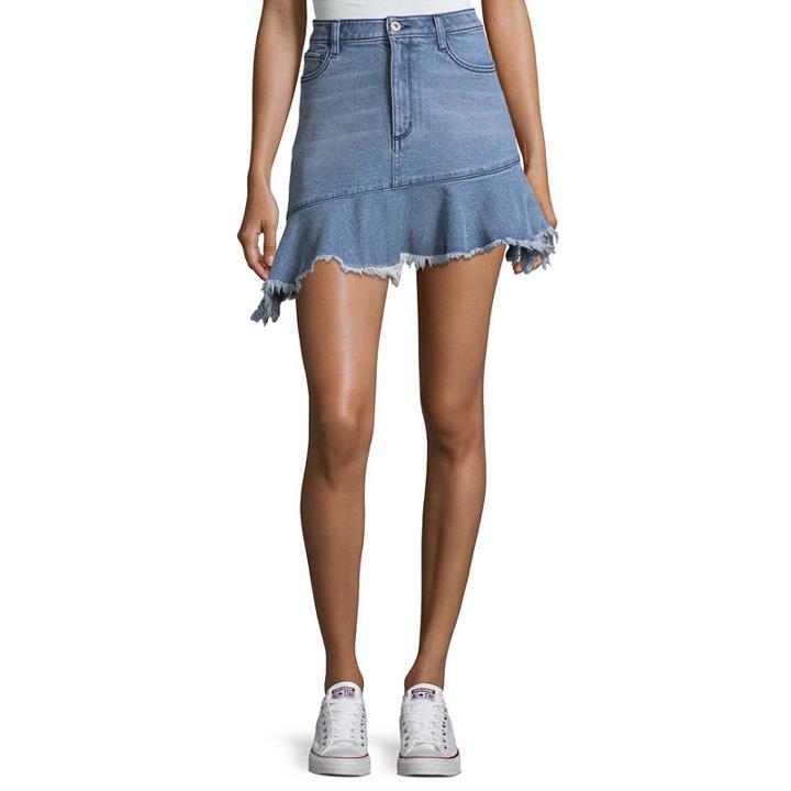 Arizona Asymetrical Denim Skirt-juniors