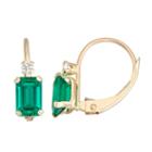 Green Emerald Rectangular Drop Earrings