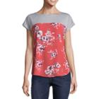 Rewind Short Sleeve Round Neck Floral T-shirt - Juniors