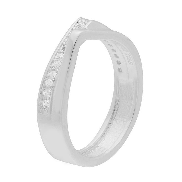 Sparkle Allure Sparkle Allure Plated Crystal Cocktail Ring Womens Lab Created Clear Pure Silver Over Brass Cocktail Ring