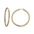 Silver Reflections&trade; 18k Gold Over Brass Diamond-cut Hoop Earrings