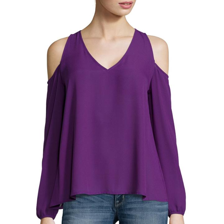 A.n.a Long Sleeve Cold-shoulder Blouse