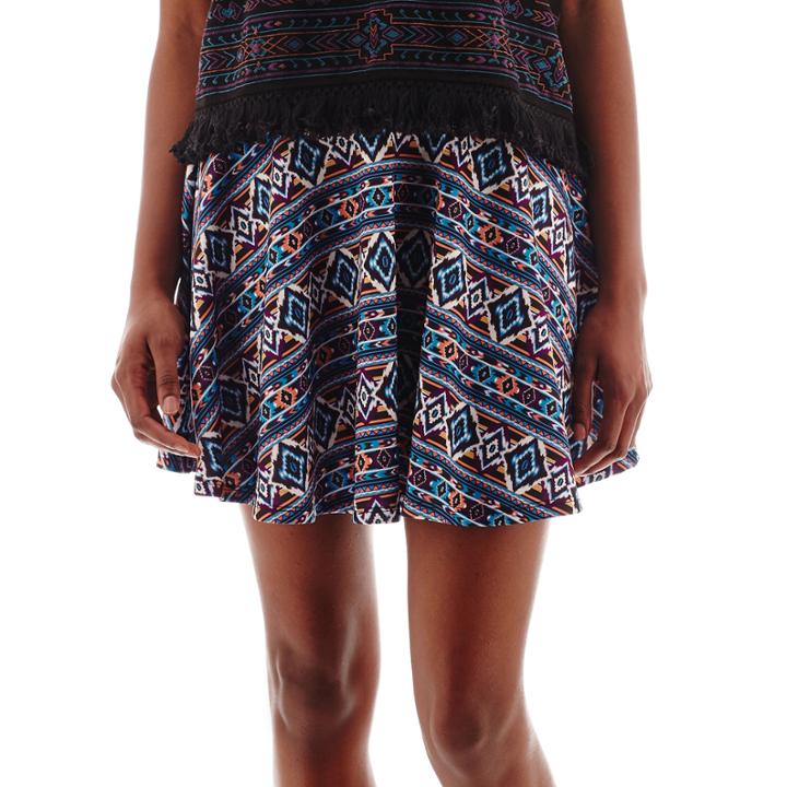 Olsenboye Aztec Print Skater Skirt