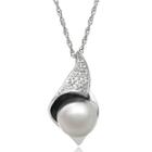 Cultured Freshwater Pearl And Diamond-accent Pendant Necklace