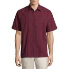 Havanera Havanera Chambray Wovens Short Sleeve Panel Button-front Shirt-big And Tall