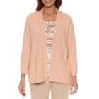 Alfred Dunner Just Peachy 3/4 Sleeve Crew Neck Layered Sweaters