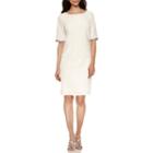 Scarlett Elbow Sleeve Embellished Sheath Dress